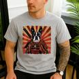 Boston Terrier Dog Japanese Art Samurai Ukiyo-e Men's Casual T-Shirt Sport Grey
