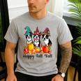 Boston Terrier Dog Lover Fall Ya'Ll Halloween Costume Men Women Men's Casual T-Shirt Sport Grey