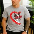 Boston Terrier Dog Mom Dad Valentine’s Day Pet Lover For Men Women Kids Men's Casual T-Shirt Sport Grey