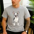 Boston Terrier Dog Motif Pet Art Boston Terrier For Men Women Kids Men's Casual T-Shirt Sport Grey