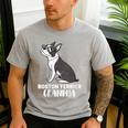 Boston Terrier Dog Owner Grandma Men's Casual T-Shirt Sport Grey