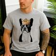 Boston Terrier Dog Wearing Crown For Men Women Girls Kids Men's Casual T-Shirt Sport Grey