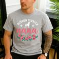 Boston Terrier Grandma Nana Dog Lover Christmas Men's Casual T-Shirt Sport Grey
