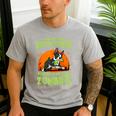 Boston Terrier Halloween Zombie American Gentleman Dog Lover Men's Casual T-Shirt Sport Grey