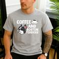 Boston Terrier Lover Coffee And Boston Terriers Men's Casual T-Shirt Sport Grey