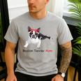 Boston Terrier Mom Bandana Boston Terrier Dog Men's Casual T-Shirt Sport Grey