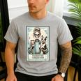 The Boston Terrier Mom Skeleton Spooky Season Halloween Men's Casual T-Shirt Sport Grey