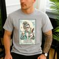 Boston Terrier Mom Skeleton Tarot Card Witch Vibes Dog Mom Men's Casual T-Shirt Sport Grey