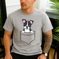 Boston Terrier In The Pocket Cute Pocket Boston Terrier Men's Casual T-Shirt Sport Grey