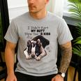 Boston Terrier Shirt I Didn't Fart My Butt Blew You A Kiss Men's Casual T-Shirt Sport Grey