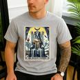 Boston Terrier Tarot Card Dog Men's Casual T-Shirt Sport Grey