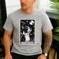 Boston Terrier Tarot Card Star With The Moon Men Women Kids Men's Casual T-Shirt Sport Grey