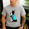 Boston Terrier Tattoos I Love Mom Men's Casual T-Shirt Sport Grey