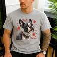 Boston Terrier Is My Valentine Cute Pet Dog Owner Valentine Men's Casual T-Shirt Sport Grey