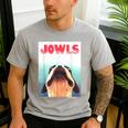 Boston Terriers Jowls Dog Mom Dog Dad Men's Casual T-Shirt Sport Grey