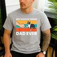 Cute Boston Terrier Best Boston Terrier Dad Ever Men's Casual T-Shirt Sport Grey