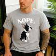 Love NOPE Boston Terrier Dog Lover Men's Casual T-Shirt Sport Grey