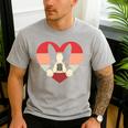 Retro Heart Boston Terrier Dog Vintage Valentine Men's Casual T-Shirt Sport Grey
