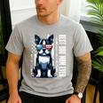 USA Flag Boston Terrier Best Dog Mom Ever 2025 Men's Casual T-Shirt Sport Grey