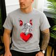 Valentine's Day Boston Terrier Dog Vector Men's Casual T-Shirt Sport Grey