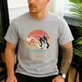 Vintage Best Boston Terrier Dad Ever Dog Father Father's Day Men Girls Kids Men's Casual T-Shirt Sport Grey