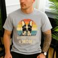 Vintage Boston Terrier Mom Dog Lovers Mother's Day Men's Casual T-Shirt Sport Grey