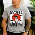 Vintage Japanese Dogzilla Boston Terrier Men's Casual T-Shirt Sport Grey