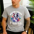 Watercolor Floral Boston Terrier Mama Dog Lover Mother's Day For Men Women Girls Kids Men's Casual T-Shirt Sport Grey