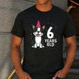6 Years Old Birthday Boston Terrier Dog Lover 6th Party Kid Men's Casual T-Shirt Dark Grey