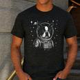 Astronaut Boston Terrier Space Galaxy Dog Lovers Men's Casual T-Shirt Dark Grey