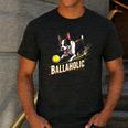 Ballaholic Boston Terrier Dog Chasing Bostie Ball Men's Casual T-Shirt Dark Grey