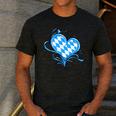 Bavarian Flag As Heart Blue Diamond Bavaria Men's Casual T-Shirt Dark Grey
