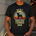 Best Dog Father Dad Vintage Boston Terrier For Men Women Men's Casual T-Shirt Dark Grey