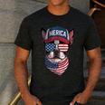 Boston Terrier 4th Of July US Merica Bostie Dog Patriotic For Men Women Kids Men's Casual T-Shirt Dark Grey