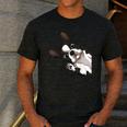 Boston Terrier Bostie Dog Kids Boys Girls Men's Casual T-Shirt Dark Grey