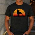 Boston Terrier Bostie Sunset Retro Dog Pet Mom Dad Men's Casual T-Shirt Dark Grey