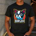 Boston Terrier Bruh Dog Lover Men's Casual T-Shirt Dark Grey