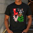 Boston Terrier Christmas Tree Lights Santa Dog Xmas For Men Women Kids Men's Casual T-Shirt Dark Grey