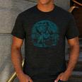 Boston Terrier Cowboy UFO Shirt Vintage Western Dog Mom Tee Men's Casual T-Shirt Dark Grey