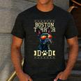 Boston Terrier Dad Boston Bull Bostie Dog Men's Casual T-Shirt Dark Grey