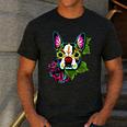 Boston Terrier In Day Of The Dead Sugar Skull Dog Men's Casual T-Shirt Dark Grey