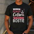 Boston Terrier Dog Bostie Halloween Costume Dog For Kids Men's Casual T-Shirt Dark Grey
