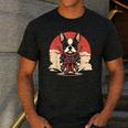 Boston Terrier Dog Japanese Style Samurai Dogs Men's Casual T-Shirt Dark Grey