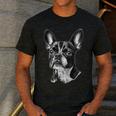 Boston Terrier Dog Motif Pet Illustration Boston Terrier For Men Women Kids Men's Casual T-Shirt Dark Grey