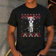 Boston Terrier Dog Santa Hat Men Kids Ugly Christmas Light Men's Casual T-Shirt Dark Grey