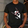 Boston Terrier Dog From Side Boston Bull Men's Casual T-Shirt Dark Grey