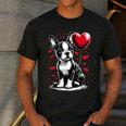 Boston Terrier Dog Valentine's Day Dog Owner Men's Casual T-Shirt Dark Grey