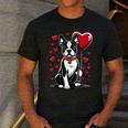 Boston Terrier Dog Valentine's Day Dog Owner Valentine Men's Casual T-Shirt Dark Grey