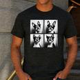 Boston Terrier Dogs With Sunglasses Photo Pets Meme Men's Casual T-Shirt Dark Grey