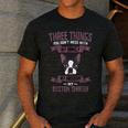 Boston Terrier Don't Mess With American Gentleman Dog Lover Men's Casual T-Shirt Dark Grey